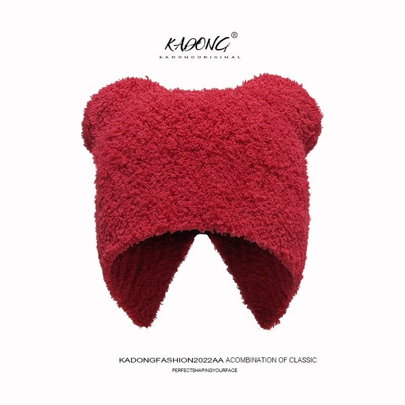 Bear Ear Fleece Earflap Hat