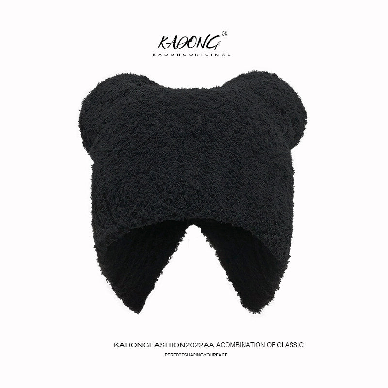 Bear Ear Fleece Earflap Hat