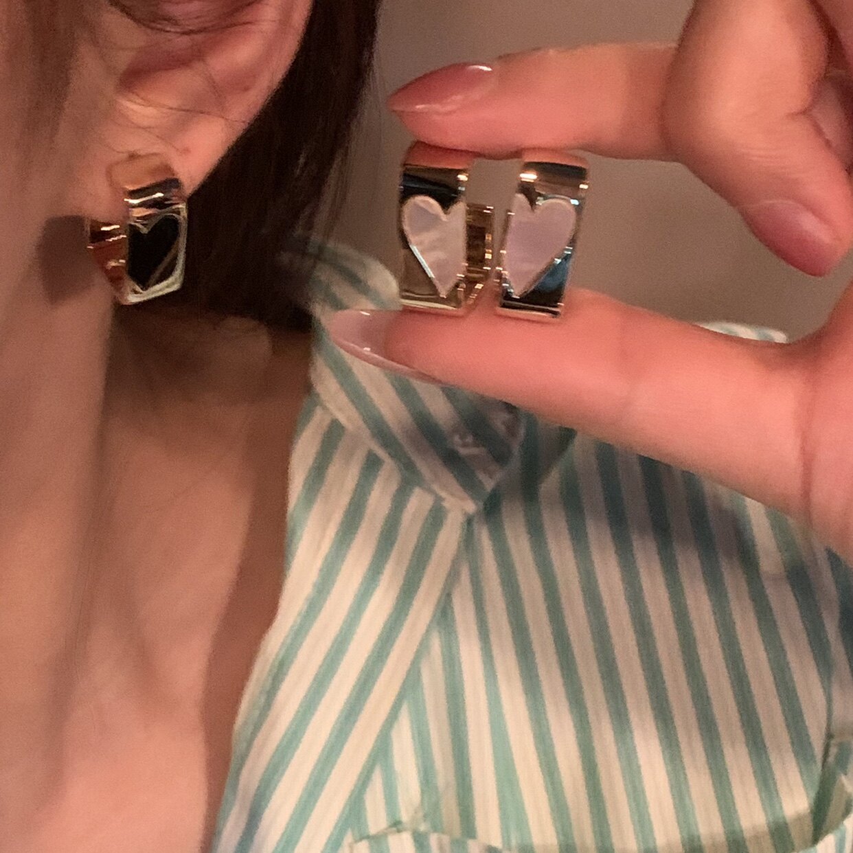 Elegant Heart Stud Earrings