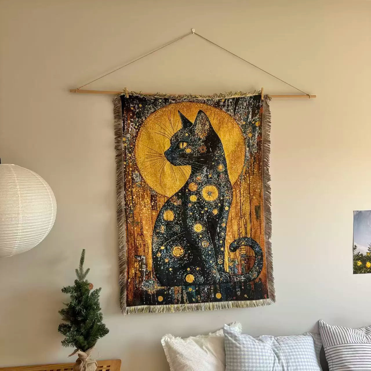 Gustav Klimt Golden Cat Tapestry