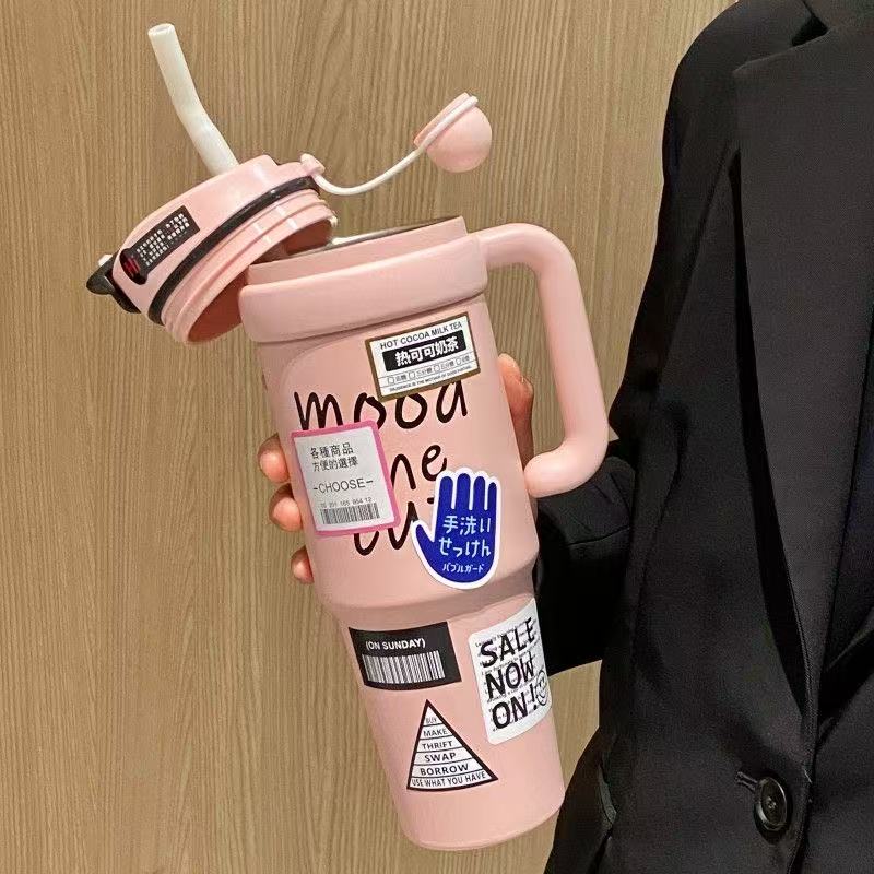 Graffiti & Sticker Large-Capacity Tumbler