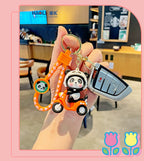 Panda on Scooter Keychain