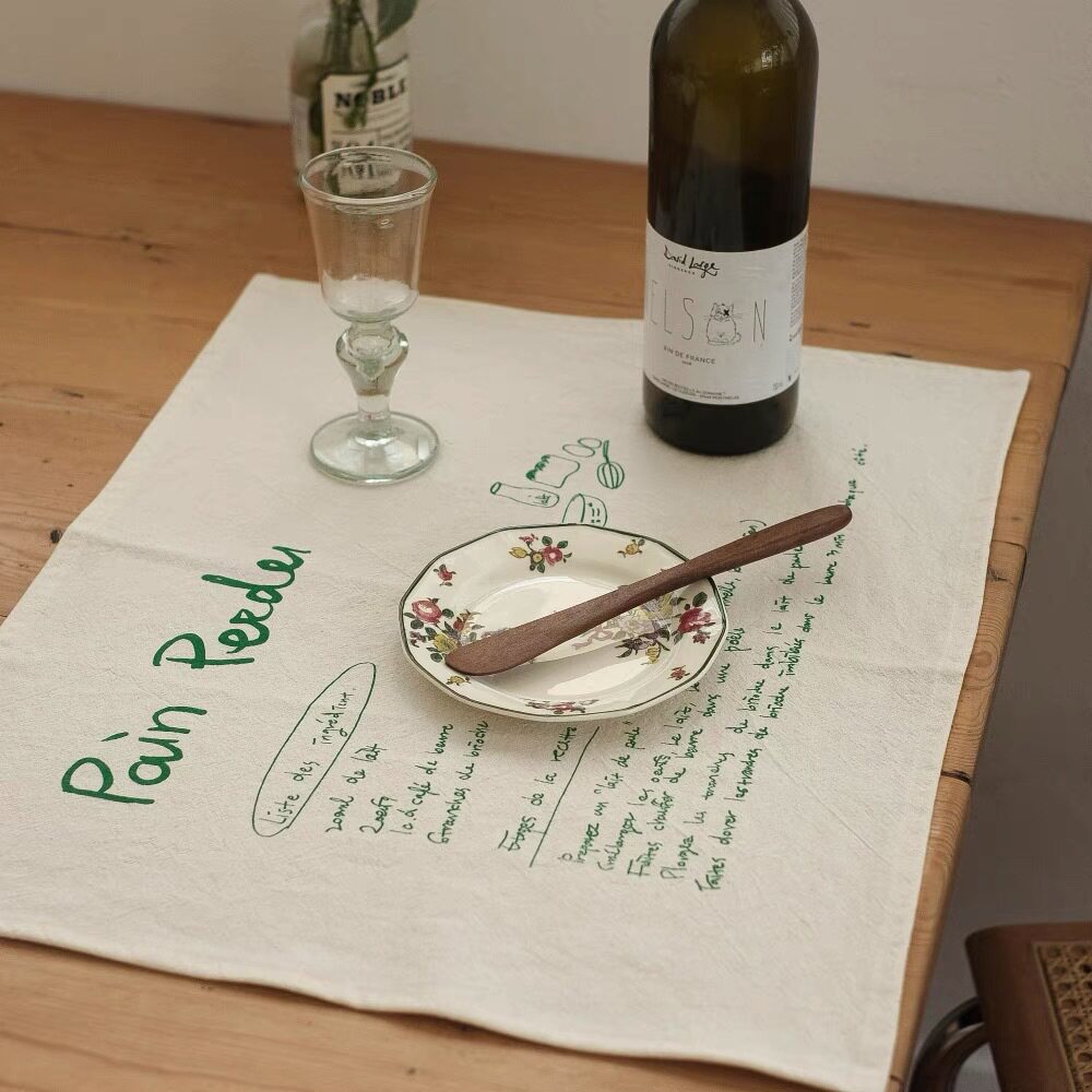 Aesthetic Ins Style French Script Placemat