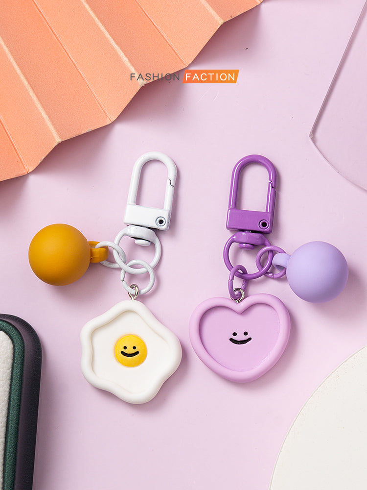 Macaron Smiley Face Keychain