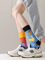 Mismatched Trendy Design Crew Socks
