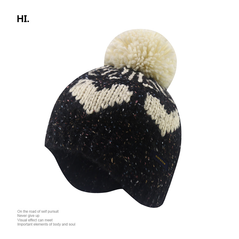 Pom Pom Heart Beanie