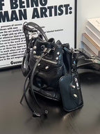 Punk Drawstring Bucket Bag