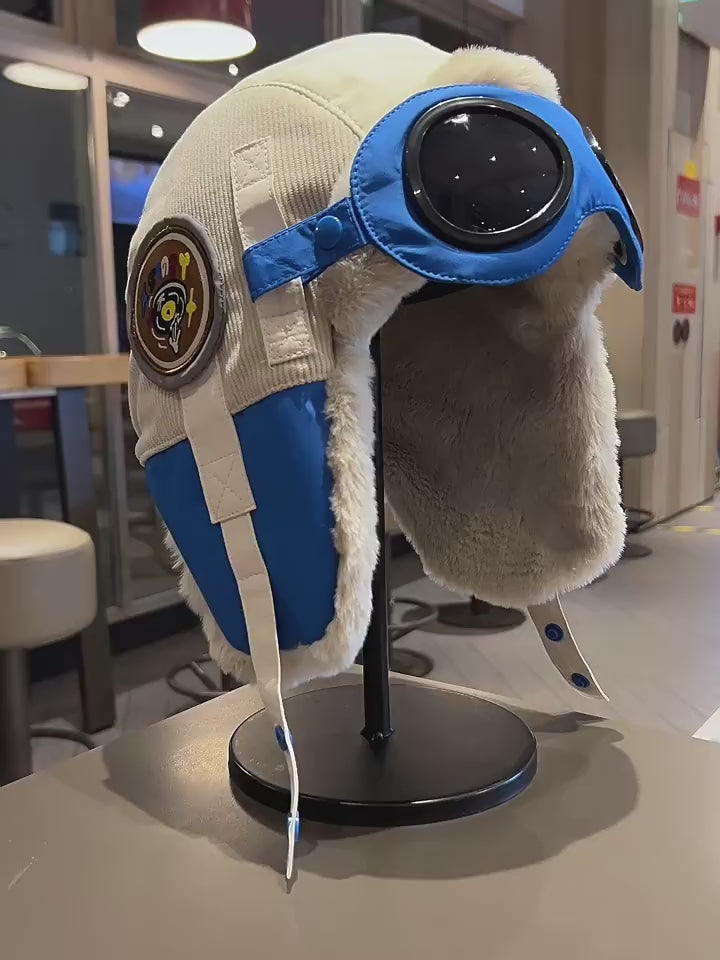 Retro Aviator Hat with Goggles