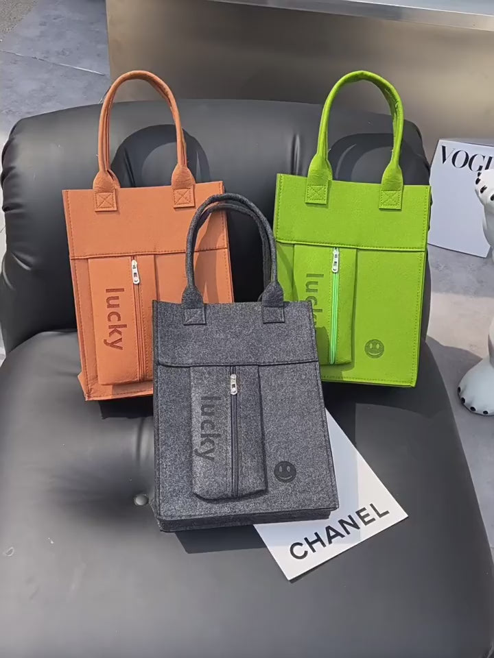 Candy Color Felt Tote Bag